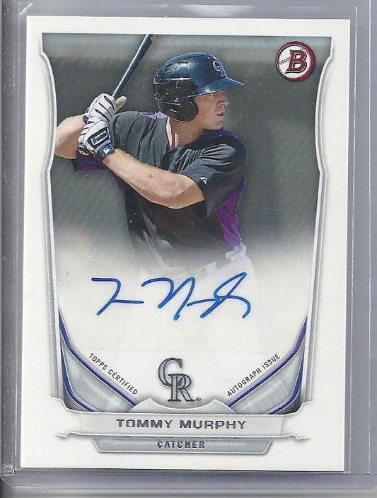 TOMMY MURPHY 2014 BOWMAN BASEBALL ROCKIES PROSPECT AUTO RC