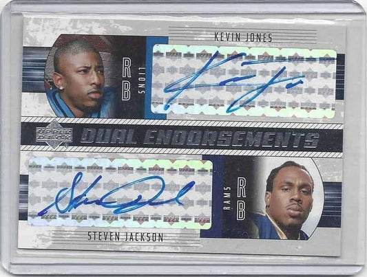STEVEN JACKSON KEVIN JONES 2004 UPPER DECK FOUNDATIONS DAUL ENDORSEMENTS AUTO RC