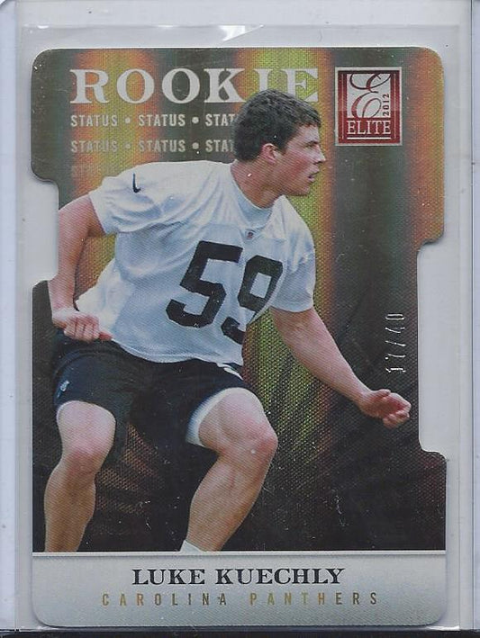 LUKE KUECHLY 2012 ELITE STATUS GOLD DIE CUT ROOKIE RC #D 17/40