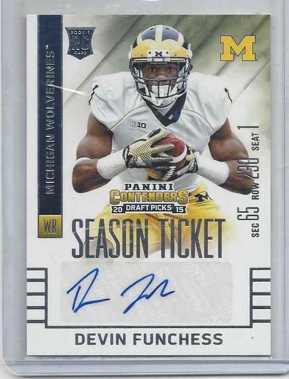 DEVIN FUNCHESS 2015 CONTENDERS DRAFT PICKS PANTHERS MICHIGAN TRUE RC AUTO #115