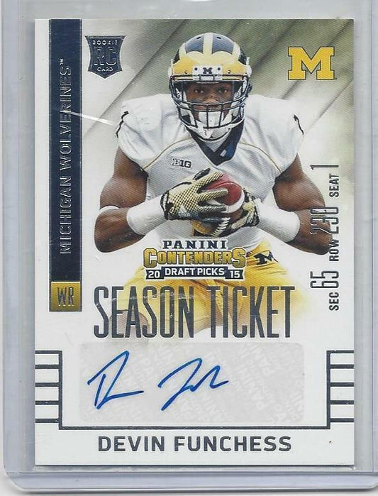 DEVIN FUNCHESS 2015 CONTENDERS DRAFT PICKS PANTHERS MICHIGAN TRUE RC AUTO #115