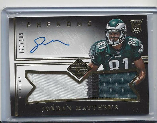 JORDAN MATTHEWS 2014 LIMITED PHENOMS 4 COLOR PATCH AUTO RC #D 120/199