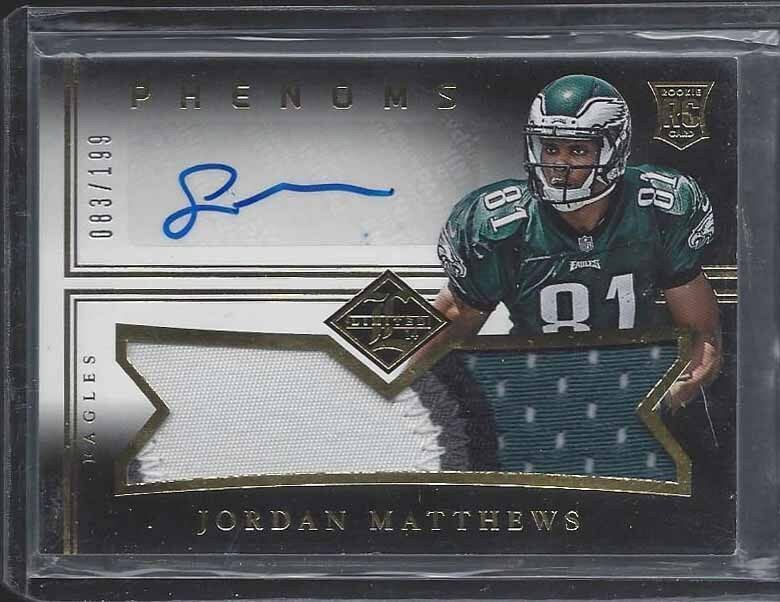 JORDAN MATTHEWS 2014 LIMITED PHENOMS 4 COLOR PATCH AUTO RC #D 120/199