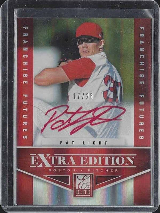 PAT LIGHT 2012 ELITE EXTRA EDITION RED SOX PROSPECT RED INK AUTO #D 17/25