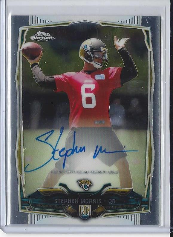 STEPHEN MORRIS 2014 TOPPS CHROME JAGUARS ON CARD AUTO RC #167