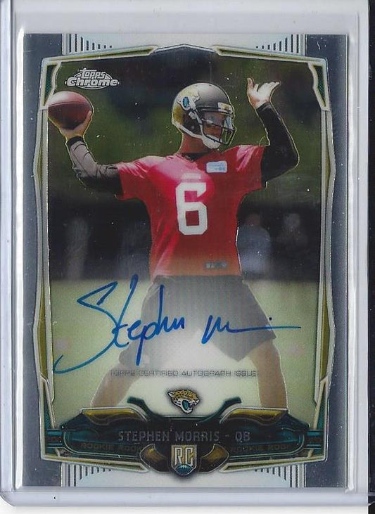 STEPHEN MORRIS 2014 TOPPS CHROME JAGUARS ON CARD AUTO RC #167