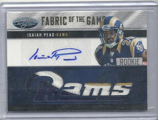ISAIAH PEAD 2012 CERTIFIED FABRIC OF THE GAME JUMBO 3 COLOR PATCH AUTO #D 8/15