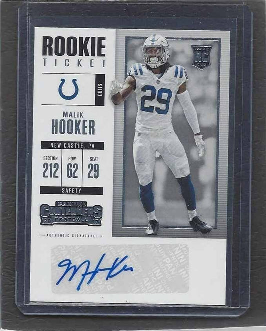MALIK HOOKER 2017 CONTENDERS ROOKIE TICKET COLTS AUTO RC #120