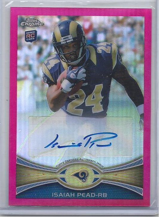 ISAIAH PEAD 2012 TOPPS CHROME PINK REFRACTOR AUTO RC #D /75