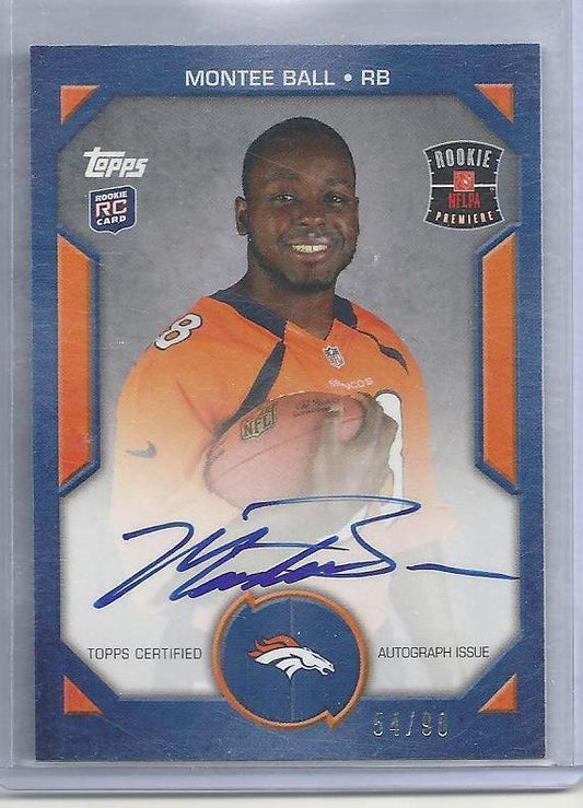 MONTEE BALL 2013 TOPPS ROOKIE PREMIERE PHOTO SHOOT ON CARD AUTO RC #D 54/90