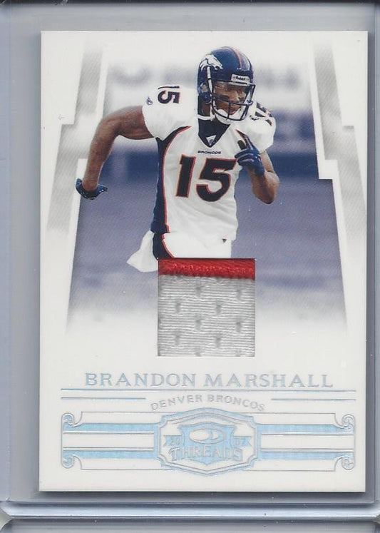 BRANDON MARSHALL 2007 DONRUSS THREADS HOLOFOIL 2 COLOR PATCH #D 2/25