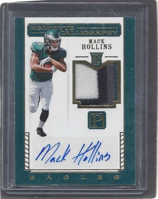 MACK HOLLINS 2017 PANTHEON NEOPHYTE CALLIGRAPHY 4 COLOR ROOKIE PATCH AUTO RC /99