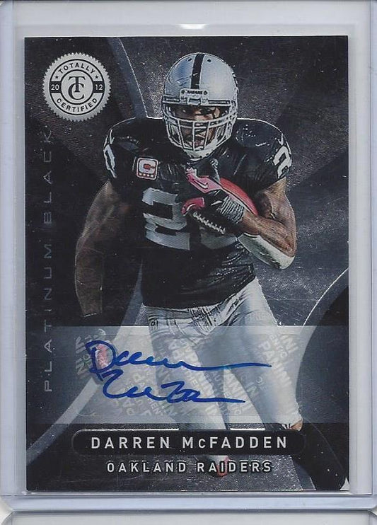 DARREN MCFADDEN 2012 TOTALLY CERTIFIED PLATINUM BLACK COWBOYS AUTO TRUE #D 1/1