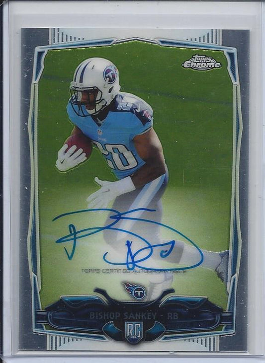 BISHOP SANKEY 2014 TOPPS CHROME TITANS ON CARD AUTO RC #163
