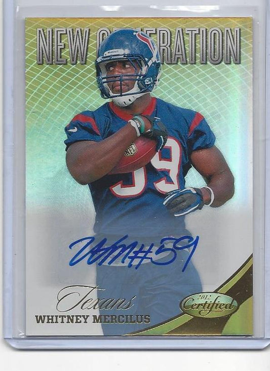 WHITNEY MERCILUS 2012 CERTIFIED GOLD NEW GENERATION TEXANS AUTO RC #D 10/25
