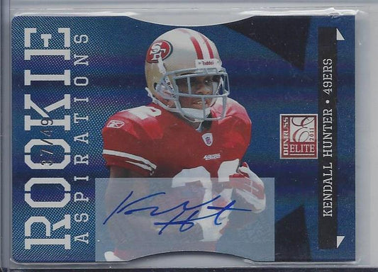KENDALL HUNTER 2011 DONRUSS ELITE ASPIRATIONS BLUE DIE CUT AUTO RC #D 37/49