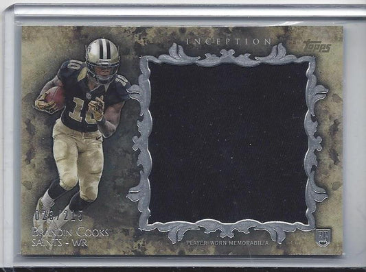 BRANDIN COOKS 2014 TOPPS INCEPTION SAINTS JUMBO ROOKIE JERSEY RC #D 23/215