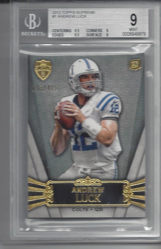 ANDREW LUCK 2012 TOPPS SUPREME TRUE ROOKIE COLTS RC #D 118/462 BGS 9 MINT
