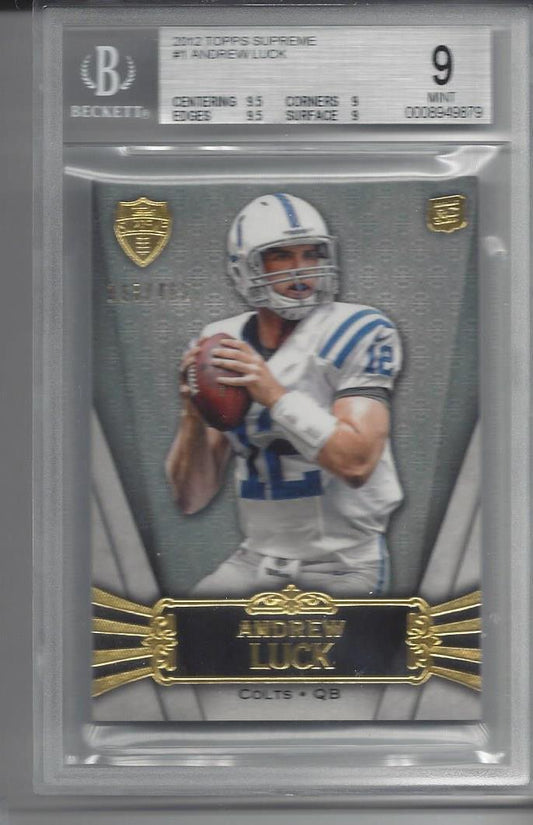 ANDREW LUCK 2012 TOPPS SUPREME TRUE ROOKIE COLTS RC #D 118/462 BGS 9 MINT