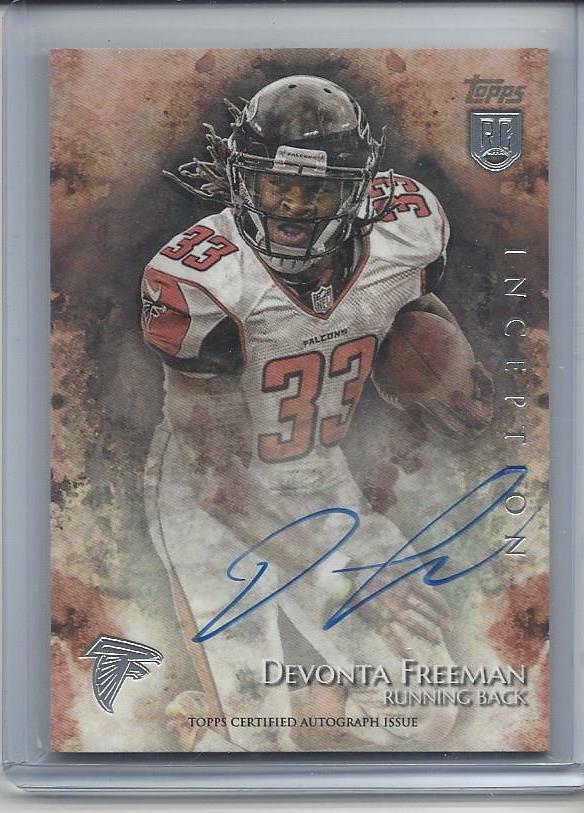 DEVONTA FREEMAN 2014 TOPPS INCEPTION FALCONS ON CARD AUTO RC #52