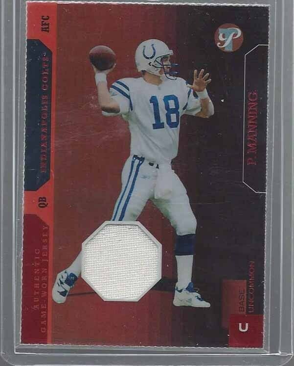PEYTON MANNING 2005 TOPPS PRISTINE DIE CUT GAME USED JERSEY RED #D 42/45
