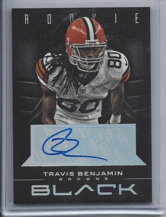 TRAVIS BENJAMIN 2012 PANINI BLACK BROWNS AUTO RC #D 47/199