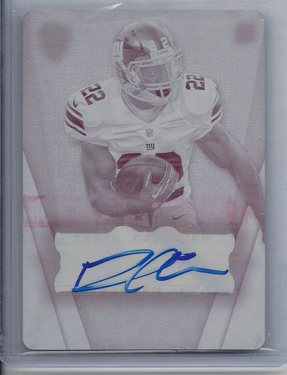 DAVID WILSON 2012 TOPPS SUPREME GIANTS MAGENTA PRINTING PLATE AUTO RC #D 1/1