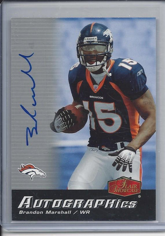 BRANDON MARSHALL 2006 FLAIR SHOWCASE AUTOGRAPHICS AUTO RC