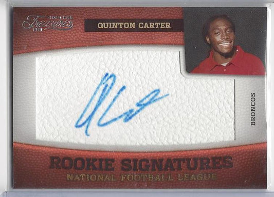 QUINTON CARTER 2011 TIMELESS TREASURES ROOKIE SIGNATURES LEATHER AUTO RC #D /299