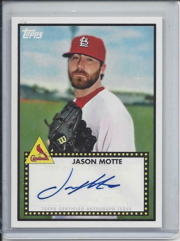 JASON MOTTE 2011 TOPPS LINEAGE 1952 STYLE CARDINALS AUTO