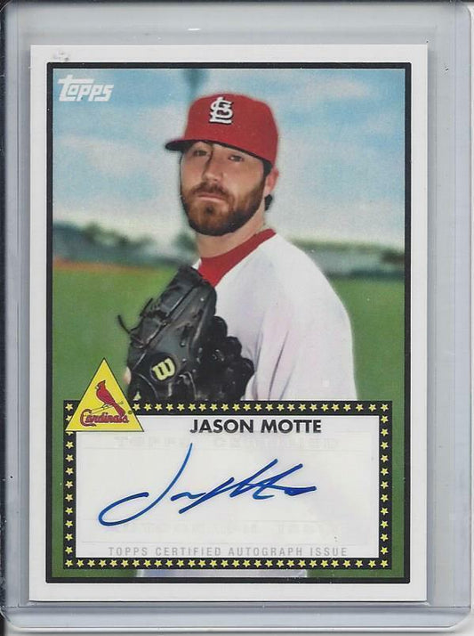 JASON MOTTE 2011 TOPPS LINEAGE 1952 STYLE CARDINALS AUTO