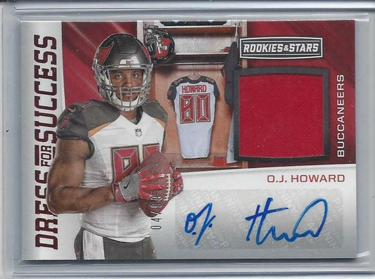 O.J. HOWARD 2017 ROOKIES & STARS DRESS FOR SUCCESS JERSEY AUTO RC #D 4/99
