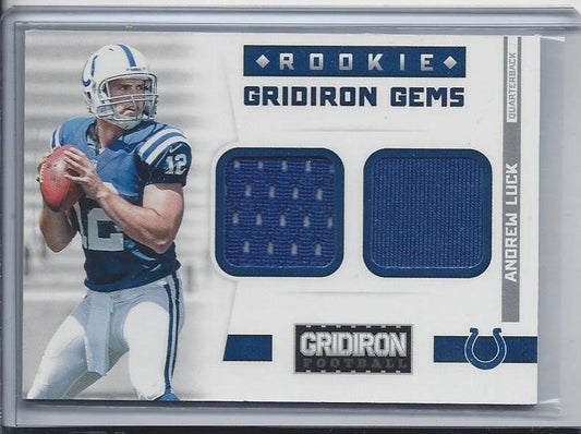 ANDREW LUCK 2012 GRIDIRON GEAR GEMS DUAL COLTS JERSEY RC #D /249