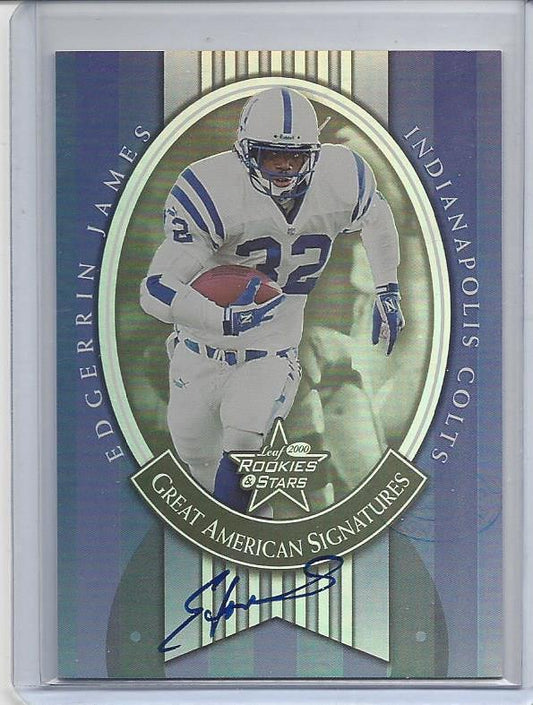 EDGERRIN JAMES 2000 ROOKIES & STARS GREAT AMERICAN SIGNATURES ON CARD AUTO /100