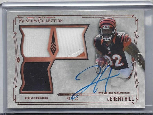 JEREMY HILL 2014 TOPPS MUSEUM TRIPLE JERSEY PATCH ON CARD AUTO RC GOLD #D 15/50