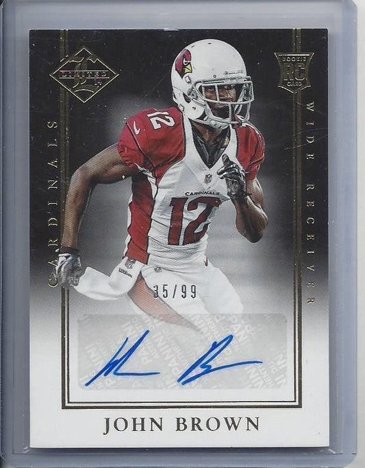 JOHN BROWN 2014 LIMITED CARDINALS ROOKIE AUTO RC #D 35/99