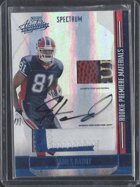 JAMES HARDY 2008 ABSOLUTE RPM SPECTRUM JUMBO 3 COLOR PATCH BALL AUTO RC #D 5/10