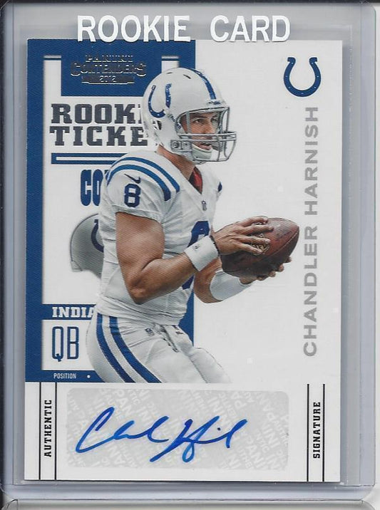 CHANDLER HARNISH 2012 PANINI CONTENDERS ROOKIE TICKET VARIATION COLTS SP AUTO RC