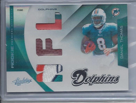DANIEL THOMAS 2011 ABSOLUTE RPM PRIME TRIPLE 4 COLOR LOGO PATCH RC #D /50