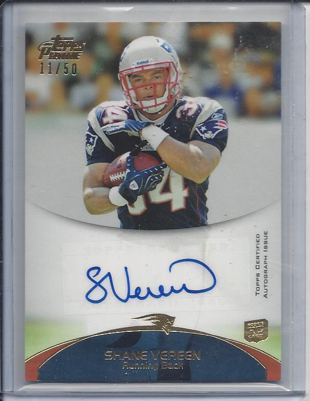 SHANE VEREEN 2011 TOPPS PRIME PATRIOTS GOLD AUTO RC #D 11/50