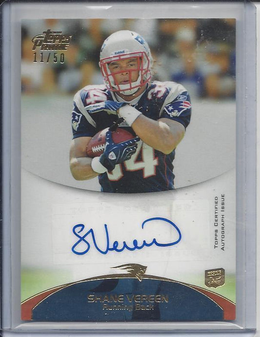 SHANE VEREEN 2011 TOPPS PRIME PATRIOTS GOLD AUTO RC #D 11/50