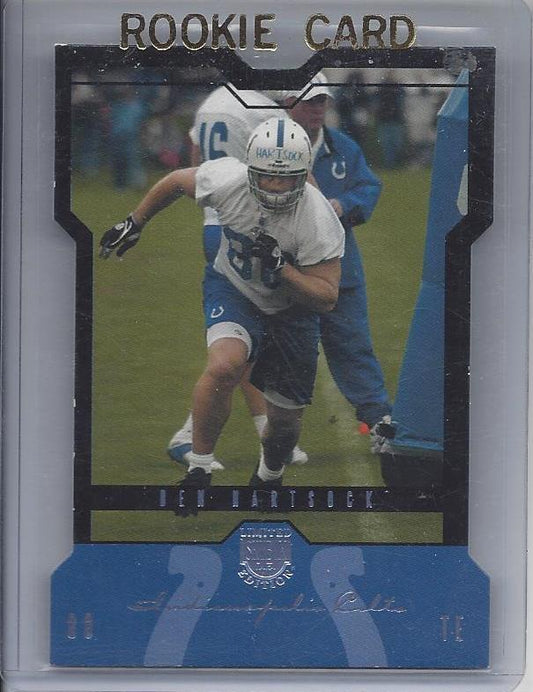 BEN HARTSOCK 2004 FLEER SKYBOX L.E. EDITION BLACK DIE CUT COLTS RC #D 27/35