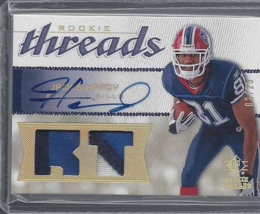 JAMES HARDY 2008 SP ROOKIE THREADS GOLD DUAL 3 COLOR PATCH AUTO RC #D 2/25