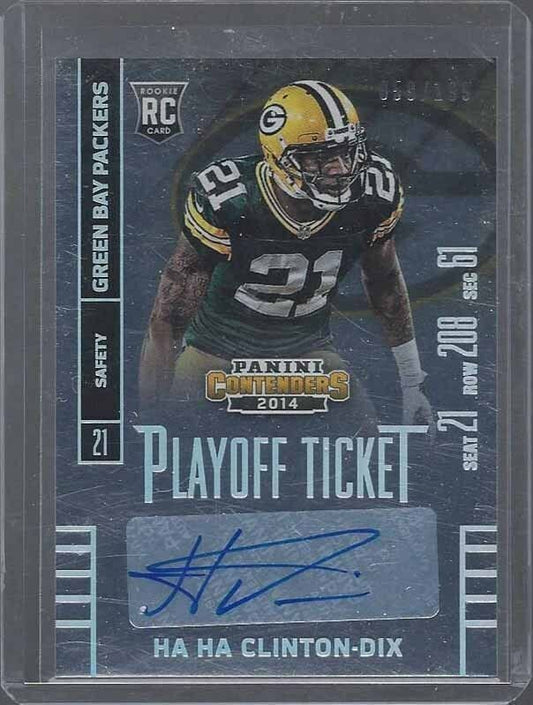 HA HA CLINTON DIX 2014 PANINI CONTENDERS PLAYOFF TICKET ROOKIE AUTO RC #D /199