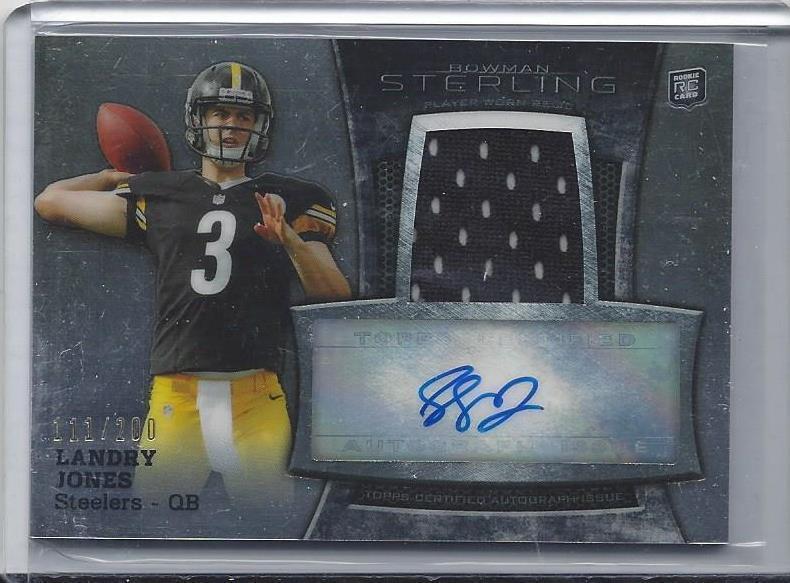 LANDRY JONES 2013 BOWMAN STERLING STEELERS ROOKIE JERSEY AUTO RC #D 111/200