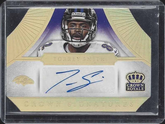TORREY SMITH 2014 CROWN ROYALE SIGNATURES GOLD DIE CUT AUTO #D 6/10