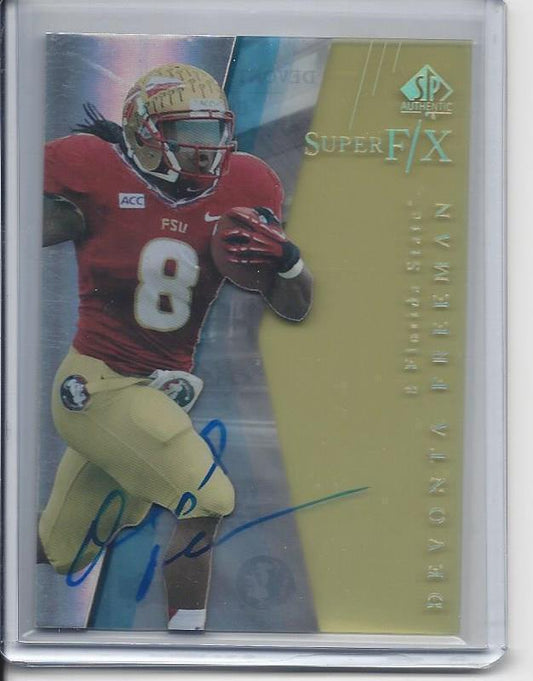 DEVONTA FREEMAN 2014 SP AUTHENTIC SUPER F/X ACETATE ON CARD ROOKIE AUTO RC #37