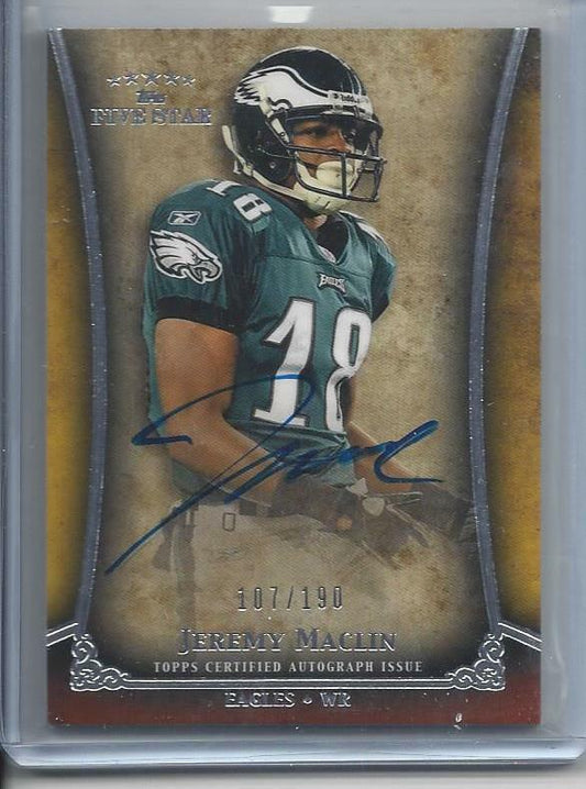 JEREMY MACLIN 2011 TOPPS 5 FIVE STAR EAGLES VETERAN ON CARD AUTO #D 107/190