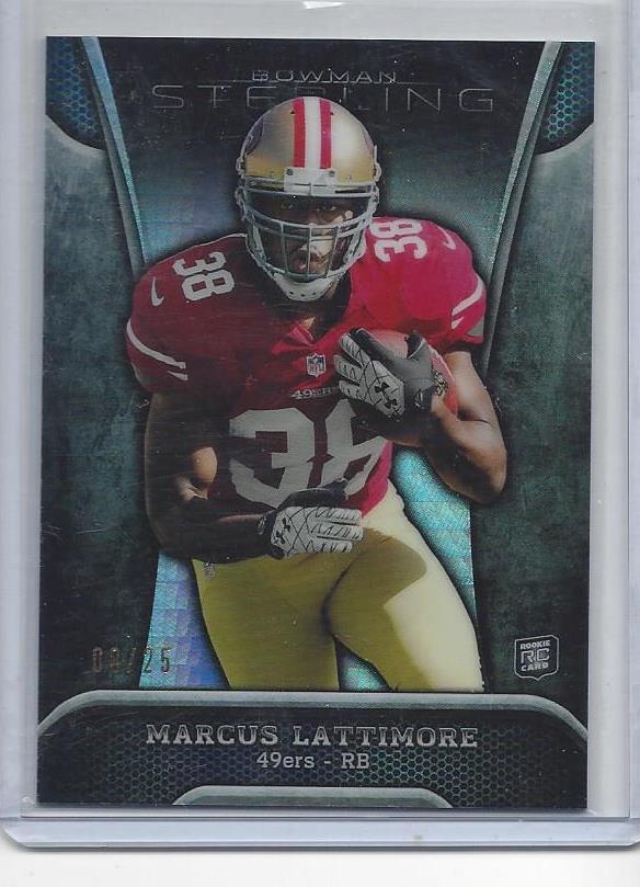 MARCUS LATTIMORE 2013 BOWMAN STERLING PRISM 49ERS REFRACTOR RC #D 8/25