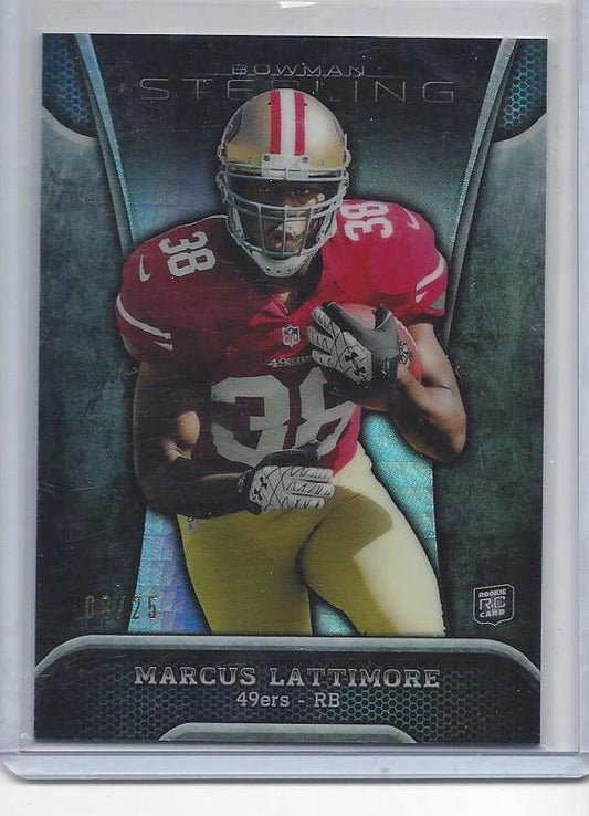 MARCUS LATTIMORE 2013 BOWMAN STERLING PRISM 49ERS REFRACTOR RC #D 8/25
